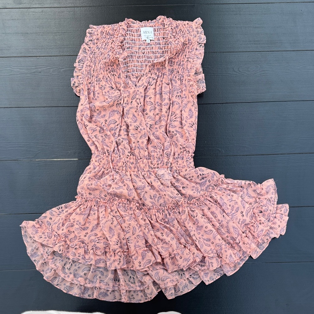 Misa Los Angeles Pink Paisley Mini Dress